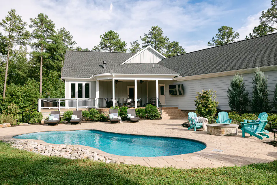 custom plunge pool in backyard