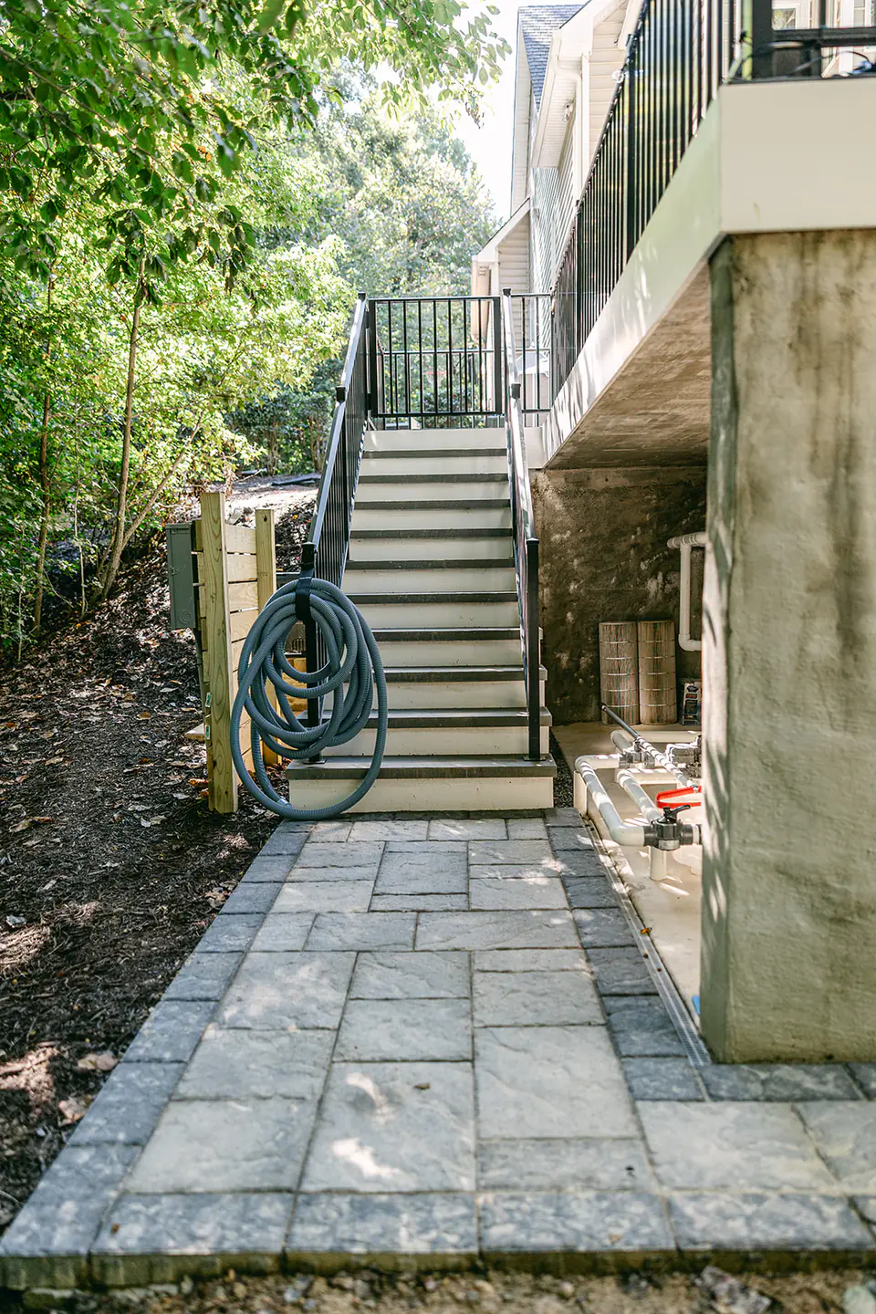 stone walkway to stairs