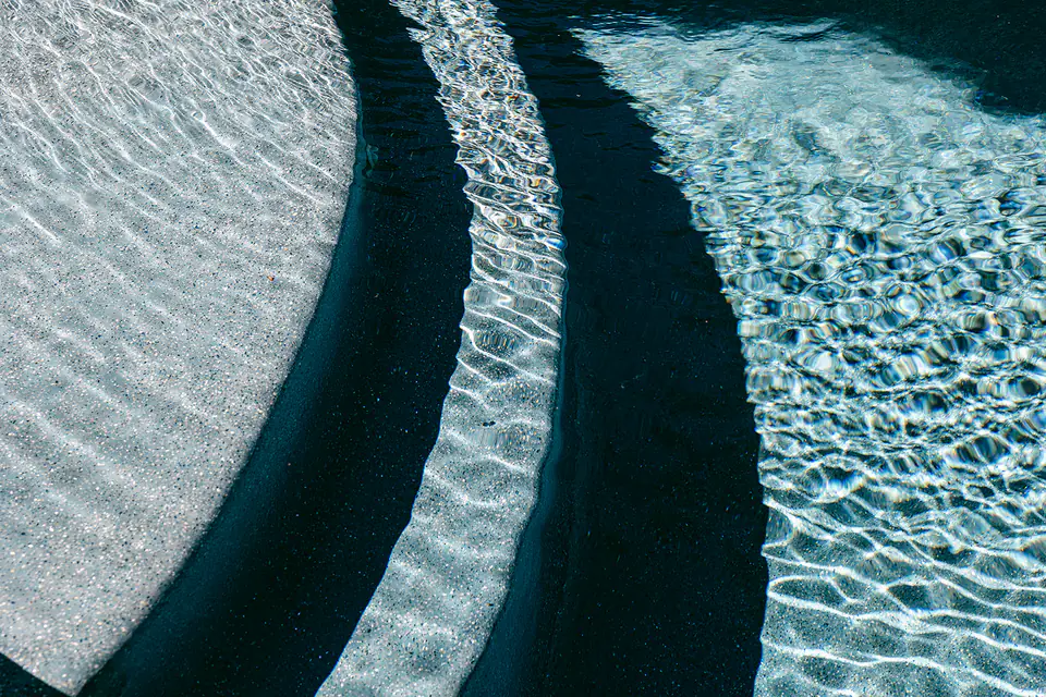 glimmering pool with custom finish